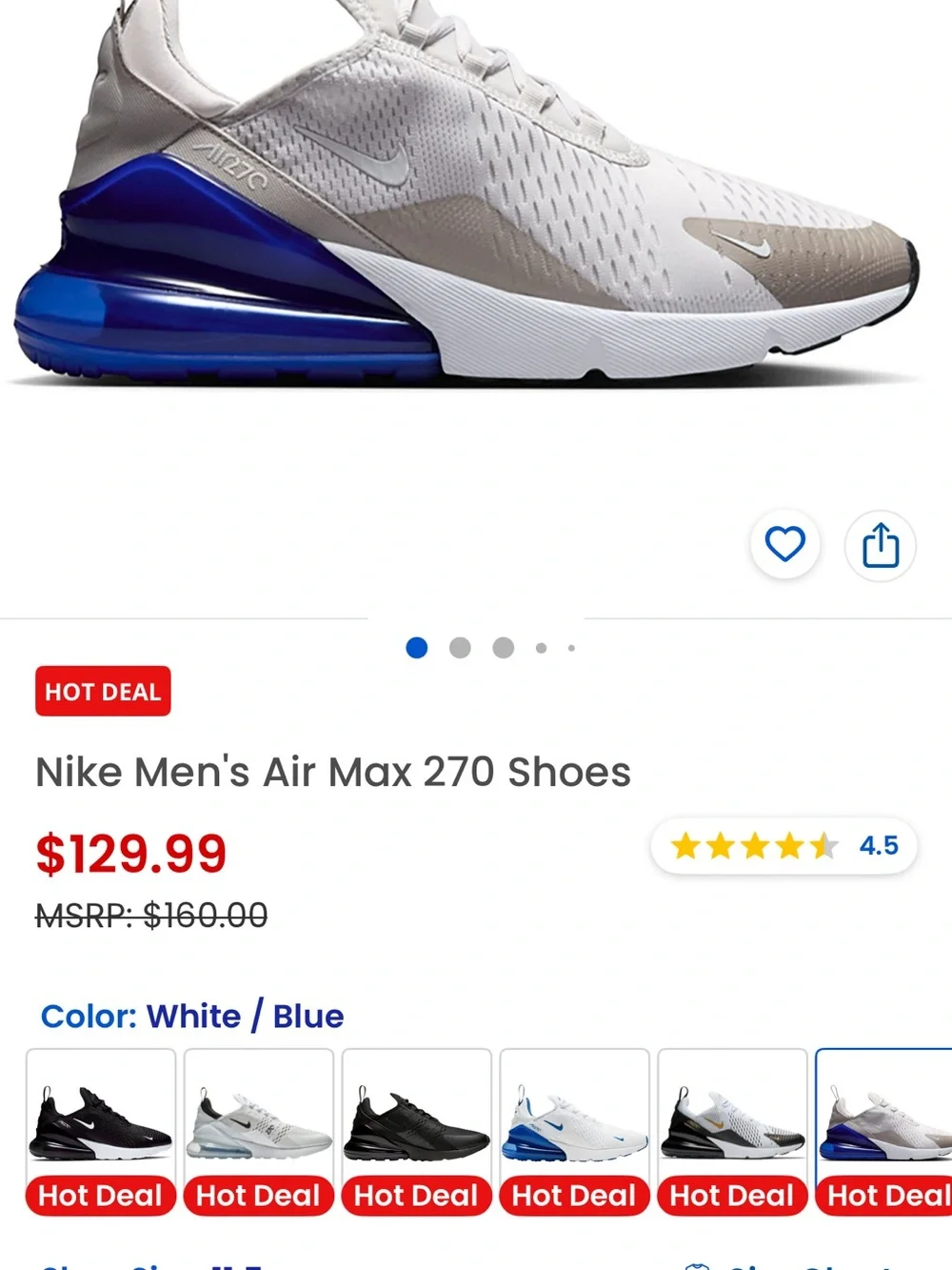 Nike Air Max 270 “Vast Grey Blue” sneakers Men’s 11.5